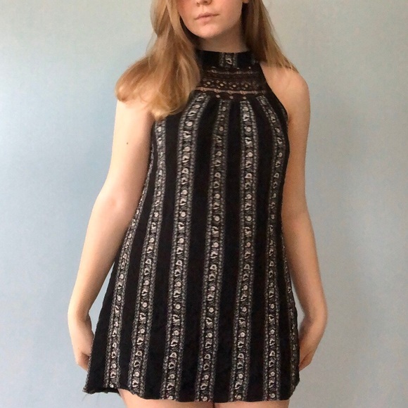 Black lace mod dress